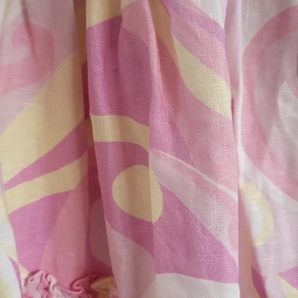 Hill House Paz skirt ruffled  medium pink paisley NWT Spring Style